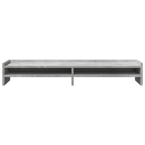 Skærmstander 100x24x16 cm konstrueret træ betongrå