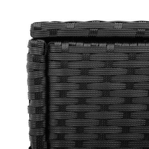 Havebord med glastop 58x27,5x55 cm polyrattan sort