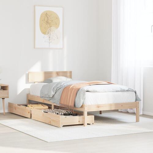 Sengeramme uden madras 90x190 cm massivt fyrretræ