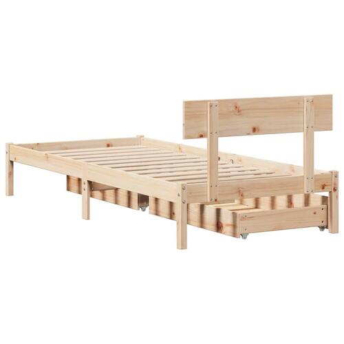 Sengeramme uden madras 90x190 cm massivt fyrretræ