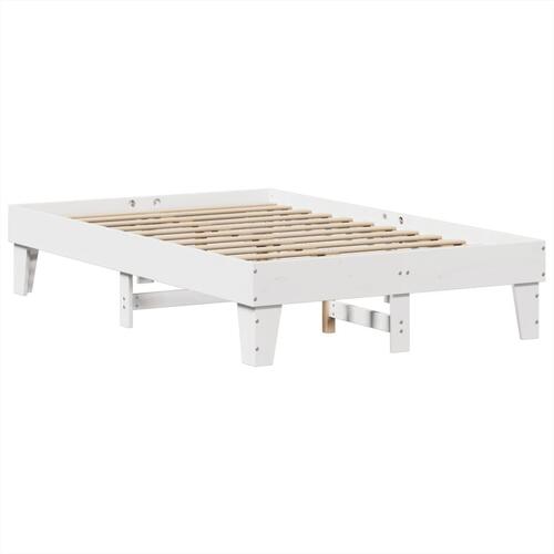 Sengeramme uden madras 135x190 cm massivt fyrretræ hvid