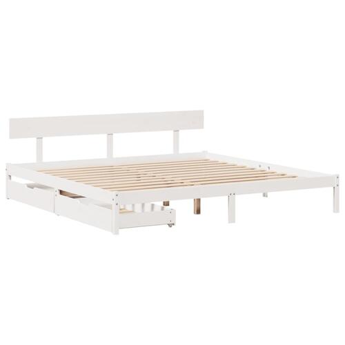 Sengeramme uden madras 180x200 cm massivt fyrretræ hvid