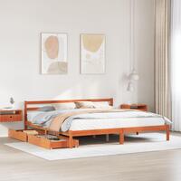 Sengeramme uden madras 180x200 cm massivt fyrretræ gyldenbrun