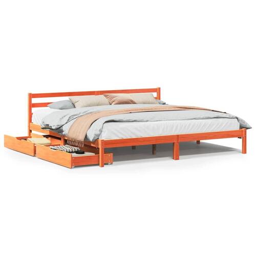 Sengeramme uden madras 180x200 cm massivt fyrretræ gyldenbrun