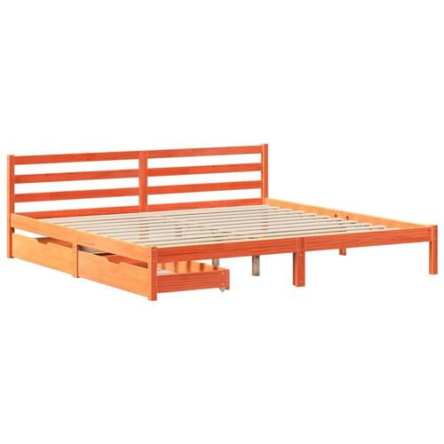 Sengeramme uden madras 180x200 cm massivt fyrretræ gyldenbrun