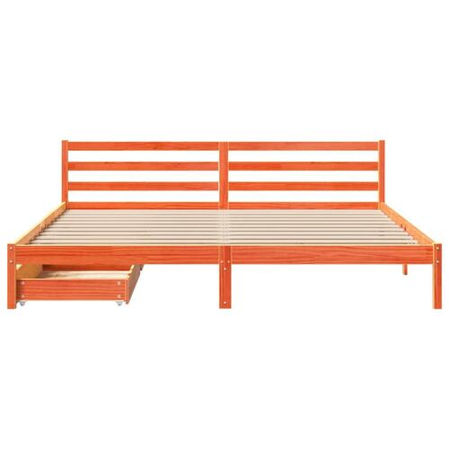 Sengeramme uden madras 180x200 cm massivt fyrretræ gyldenbrun
