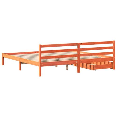 Sengeramme uden madras 180x200 cm massivt fyrretræ gyldenbrun