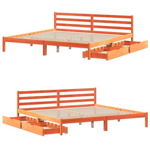 Sengeramme uden madras 180x200 cm massivt fyrretræ gyldenbrun