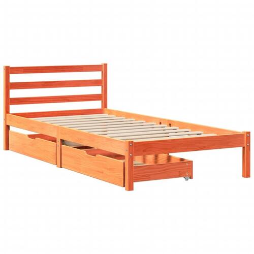 Sengeramme uden madras 100x200 cm massivt fyrretræ gyldenbrun