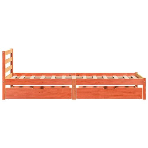 Sengeramme uden madras 100x200 cm massivt fyrretræ gyldenbrun