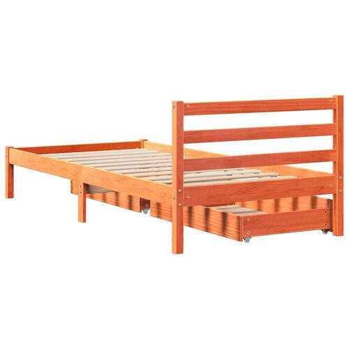 Sengeramme uden madras 100x200 cm massivt fyrretræ gyldenbrun