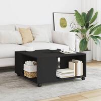 Sofabord 80x80x40 cm konstrueret træ sort