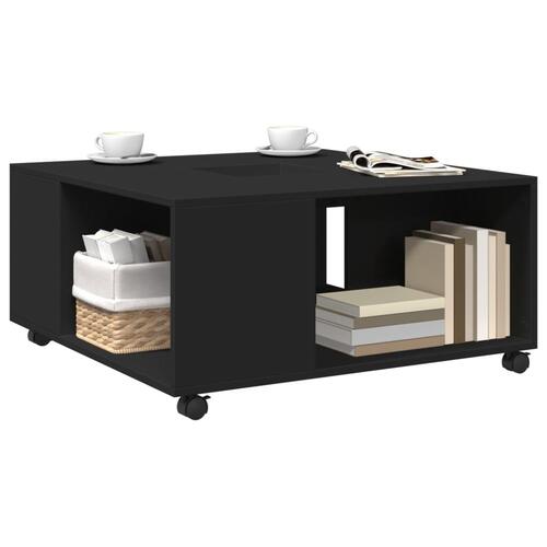 Sofabord 80x80x40 cm konstrueret træ sort