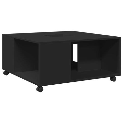 Sofabord 80x80x40 cm konstrueret træ sort