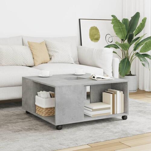 Sofabord 80x80x40 cm konstrueret træ betongrå