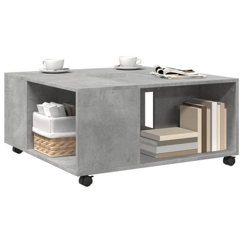 Sofabord 80x80x40 cm konstrueret træ betongrå