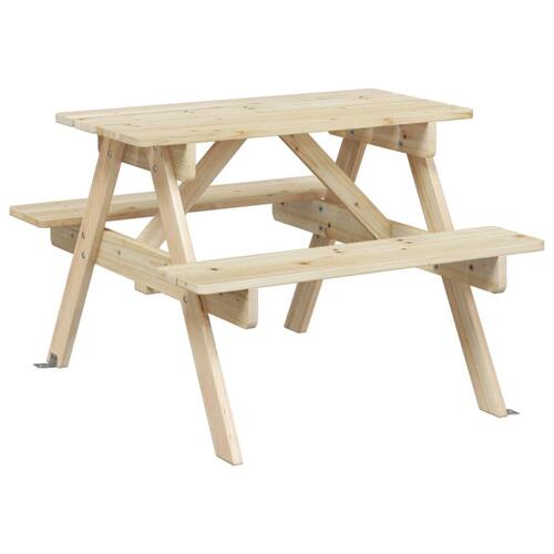 Picnicbord til 4 børn m. parasolhul massivt grantræ