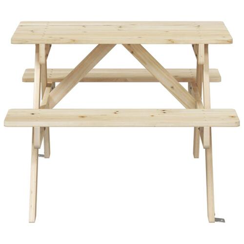 Picnicbord til 4 børn m. parasolhul massivt grantræ