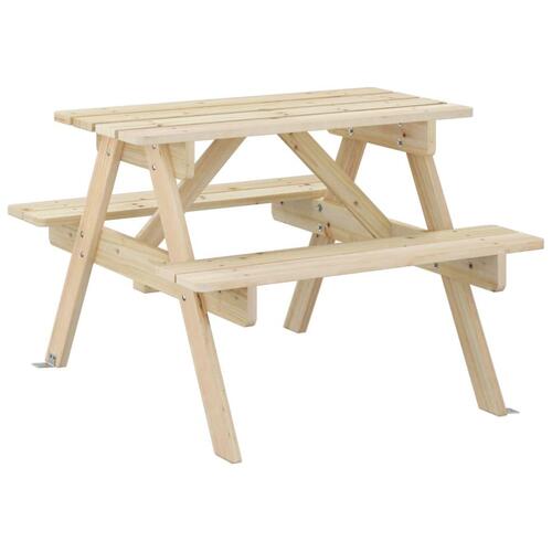 Picnicbord til 4 børn m. parasolhul massivt grantræ