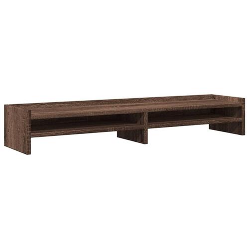 Skærmstander 100x24x16 cm konstrueret træ brun egetræsfarve