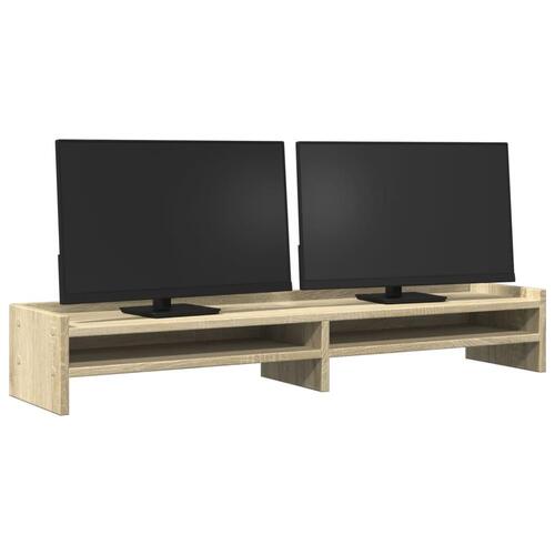 Skærmstander 100x24x16 cm konstrueret træ sonoma-eg