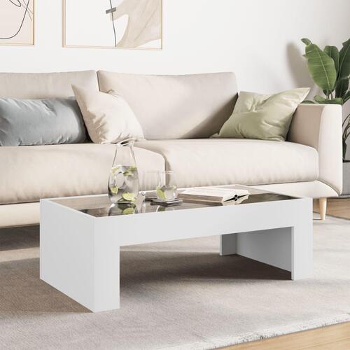 Sofabord med Infinity LED-lys 90x50x30 cm hvid