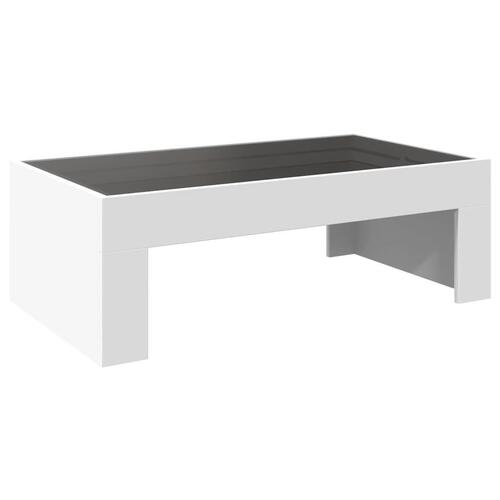 Sofabord med Infinity LED-lys 90x50x30 cm hvid