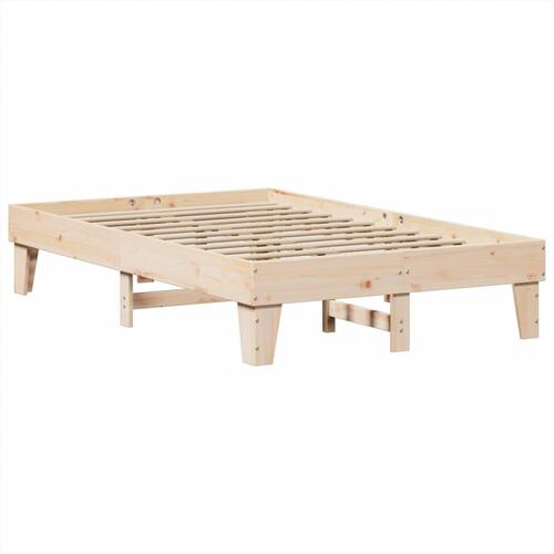Sengeramme uden madras 135x190 cm massivt fyrretræ hvid
