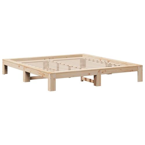 Sengeramme uden madras 200x200 cm massivt fyrretræ