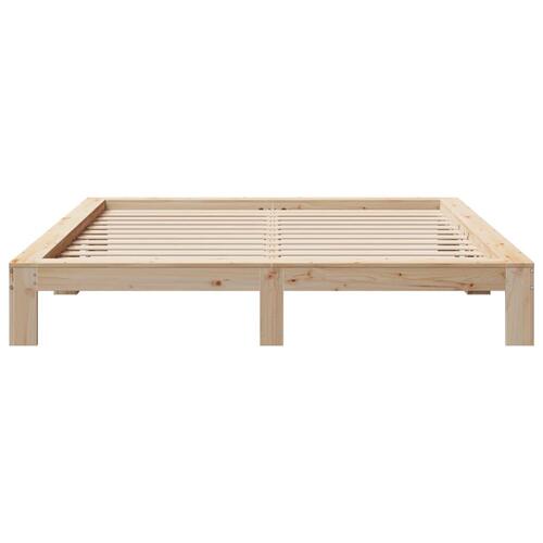 Sengeramme uden madras 200x200 cm massivt fyrretræ
