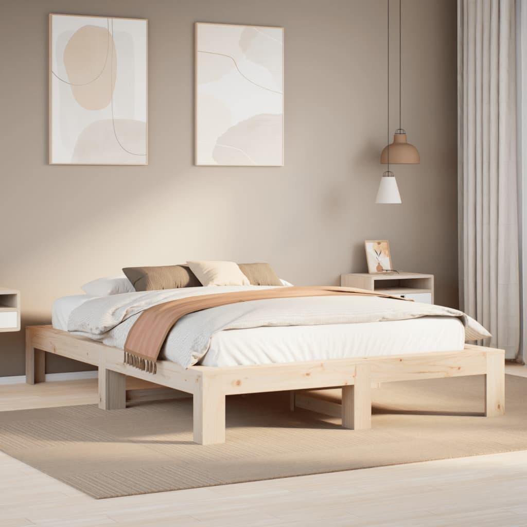 Sengeramme uden madras 160x200 cm massivt fyrretræ