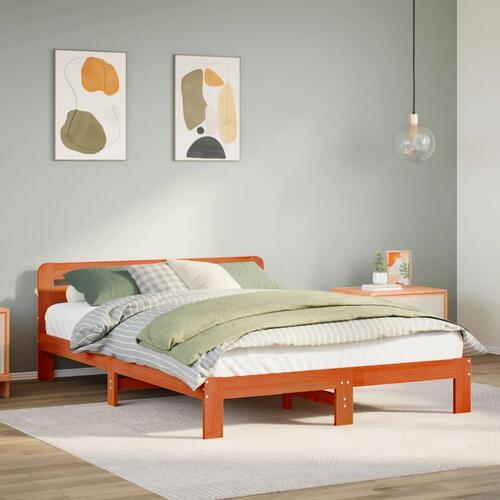 Sengeramme uden madras 120x200 cm massivt fyrretræ gyldenbrun