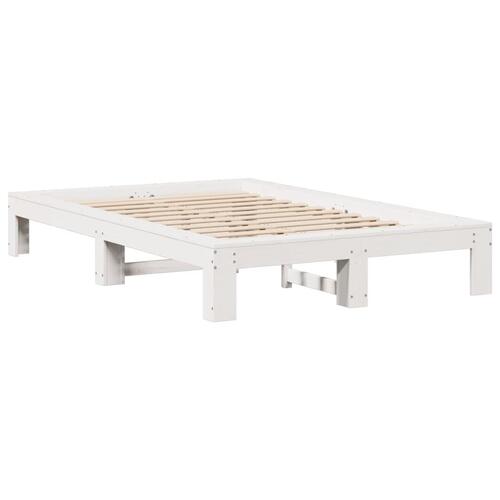 Sengeramme uden madras 120x190 cm massivt fyrretræ hvid