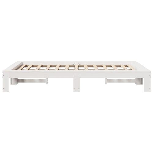 Sengeramme uden madras 120x190 cm massivt fyrretræ hvid