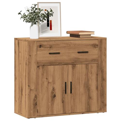 Skænk 80x33x70 cm konstrueret træ egetræsfarve