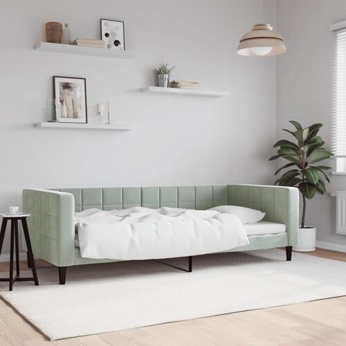 Daybed 90x200 cm velour lysegrå