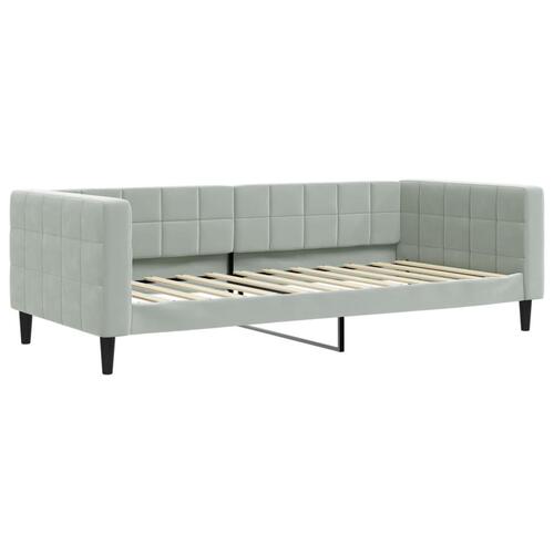 Daybed 90x200 cm velour lysegrå