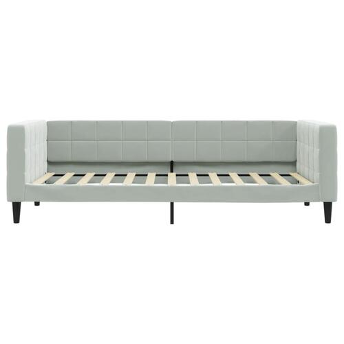 Daybed 90x200 cm velour lysegrå