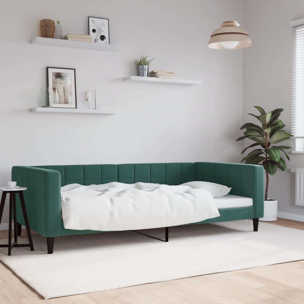 Daybed 100x200 cm velour mørkegrøn