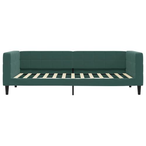 Daybed med udtræk 90x200 cm velour mørkegrøn