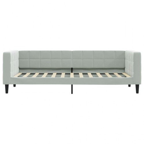 Dagseng med udtræk 90 x 200 cm velour - lysegrå