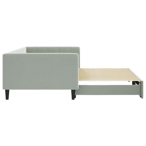 Daybed med udtræk 100x200 cm velour lysegrå