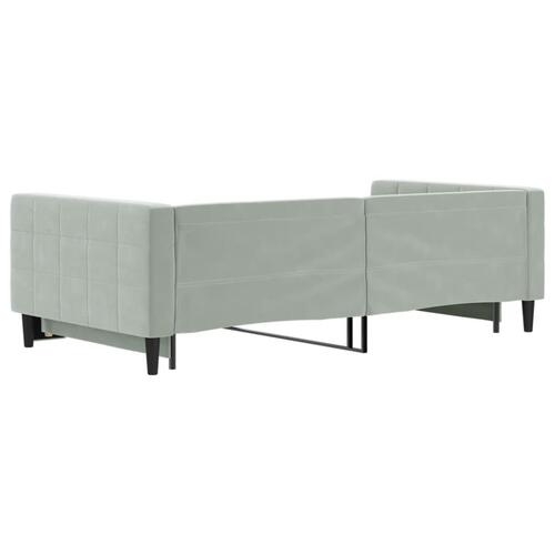 Daybed med udtræk 100x200 cm velour lysegrå