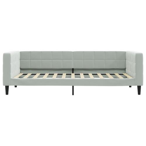 Daybed med udtræk 100x200 cm velour lysegrå