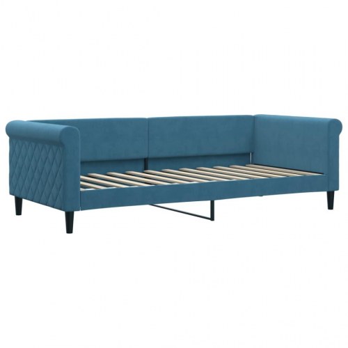 Daybed med madras 90×200 cm - velour, blå
