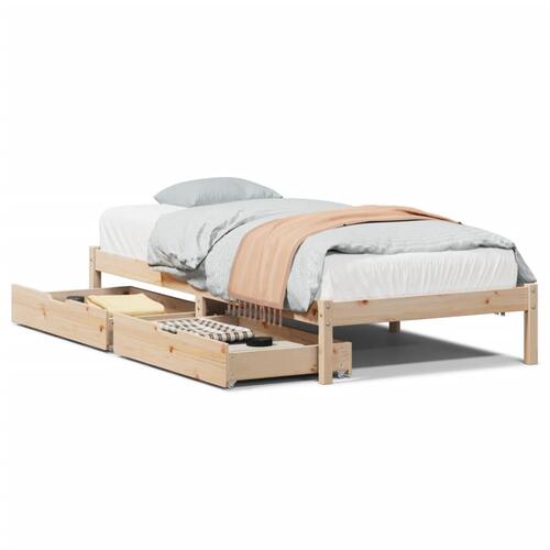 Sengeramme uden madras 75x190 cm massivt fyrretræ