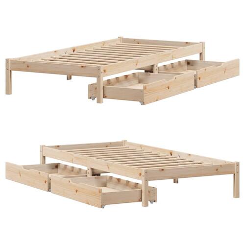 Sengeramme uden madras 75x190 cm massivt fyrretræ