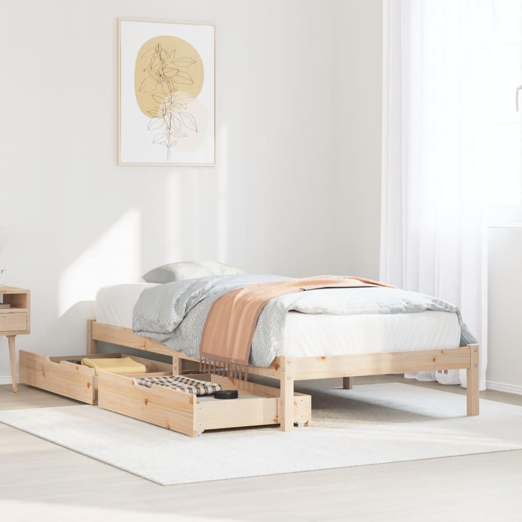 Sengeramme uden madras 90x190 cm massivt fyrretræ