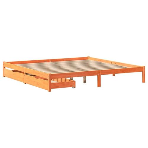 Sengeramme uden madras 180x200 cm massivt fyrretræ gyldenbrun