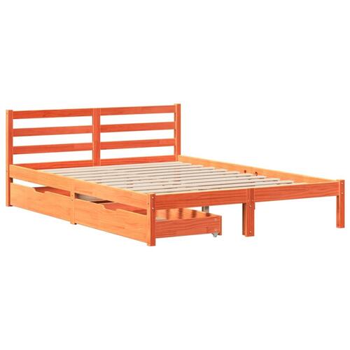 Sengeramme uden madras 120x190 cm massivt fyrretræ gyldenbrun